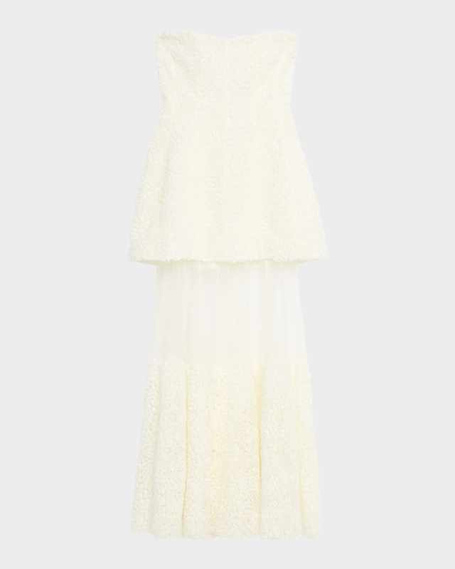 Marella Strapless Bustier Sheer Midi Dress